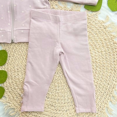 Conj. Jaqueta de Moletom Poá e Calça Legging - Lilás